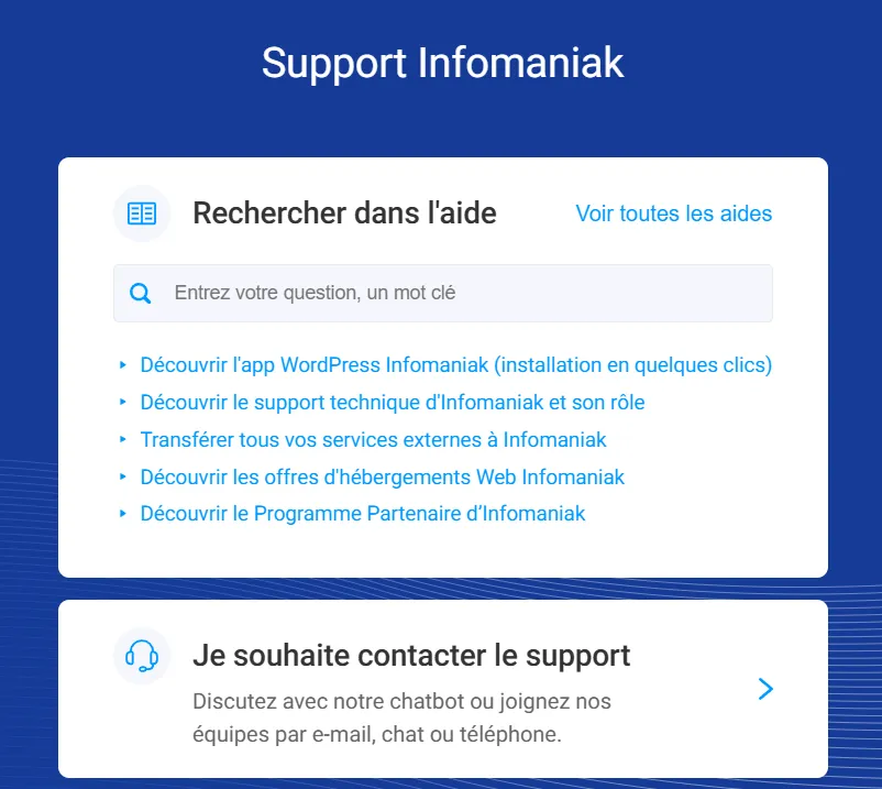 Support Infomaniak