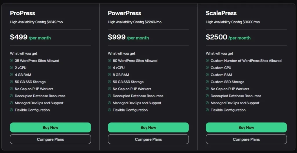 Tarifs et Plans Pagely